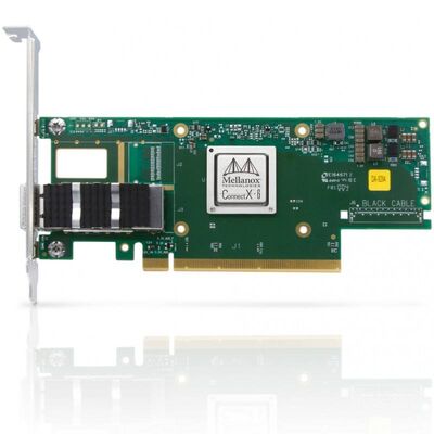 Mellanox MCX653105A-EFAT Connect X-6 VPI Adapter PCIe HDR100 EDR IB และการ์ดเครือข่ายอีเทอร์เน็ต QSFP56 Single-Port 100GbE ในคลัง