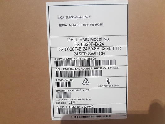 24 พอร์ตที่ใช้งาน Brocade SAN Switch BR-G620-24-32G-R พร้อม 24pcs 32GB SFP