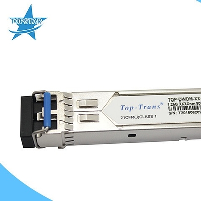 1.25G DWDM SFP ดูเพล็กซ์ LC SFP ตัวรับส่งสัญญาณแสง 80Km Hot Pluggable