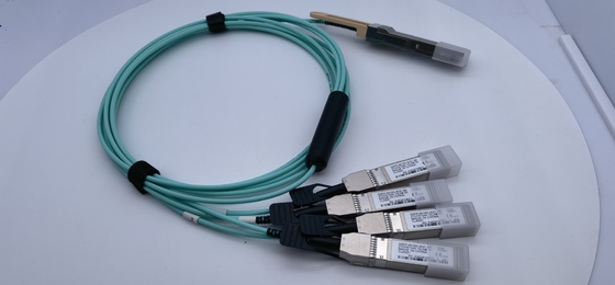 Cisco QSFP-4X10G-AOC3M สายเคเบิลออปติคัลที่ใช้งานฝ่าวงล้อมที่ใช้งานร่วมกันได้ 40G QSFP + ถึง 4x10G SFP + 3M