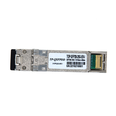 สุดยอดทรานส์ MSA และ TAA 25GBase-ER SFP28 ตัวรับส่งสัญญาณ SMF 1310nm 40km LC DOM