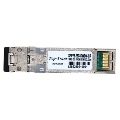 DWDM โมดูลออปติคัล 25G SFP28 ตัวรับส่งสัญญาณ SMF 1270nmTx / 1330nmRx 10km LC DOM