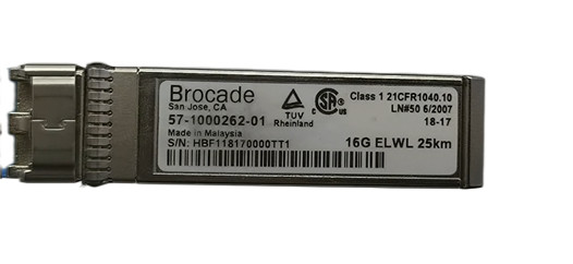 โบรเคด 57-1000262-01 ตัวรับส่งสัญญาณ FC SFP+ SFP+16G ELWL 1310nm 25 กม. โหมดเดี่ยว