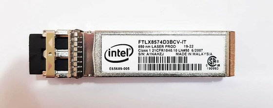 Intel FTLX8574D3BCV-IT 1G / 10G 850nm มัลติดาต้าคอม SFP + โมดูลตัวรับส่งสัญญาณแสง