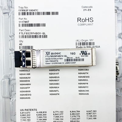 16GB Fibre Channel 850nm SFP + โมดูลรับส่งสัญญาณออปติคัล Qlogic FTLF8529P4BCV-QL