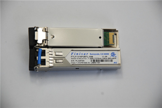 Sfp FTLF1318P2BTL-HW โมดูลตัวรับแสง Finisar 1.25G 1310nm 10KM Optical Fiber Patch Cord
