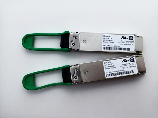 โบรคเกด 57-1000480-01 XBR-000285 128G QSFP28 2km 1310nm SMF Transceiver Module พร้อม LC Connector