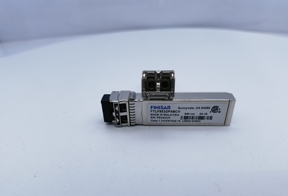 โมดูลออปติกอล FTLF8532P4BCV ของแท้ของ Finisar 32G 850nm ยาวคลื่นสั้น SFP + Transceiver