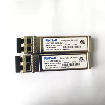 Finisar FTLX8571D3BCL 10Gb/s 850nm Multimode Datacom SFP+ เครื่องรับสัญญาณออปติกสําหรับ 10G Ethernet MPO POE 4G สมัคร SM
