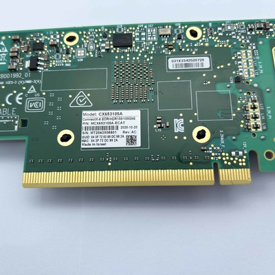 Mellanox ConnectX-6 VPI MCX653105A-ECAT 100GbE อินฟินแบนด์ EDR HDR100 Single QSFP56 PCIe 4.0 X 16 RDMA แอดป์เตอร์เซอร์เวอร์