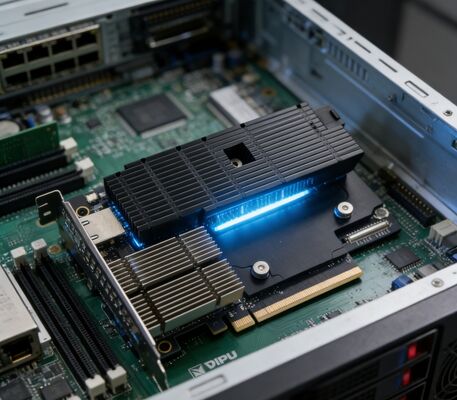 NVIDIA BlueField-3 B3240 900-9D3B6-00CN-AB0 DPU 16 คอร์ Arm 32GB DDR5 2x400GbE QSFP112 PCIe Gen5 x16 FHHL พัดลมระบายความร้อนแบบพาสซีฟ หน่วยประมวลผลข้อมูล