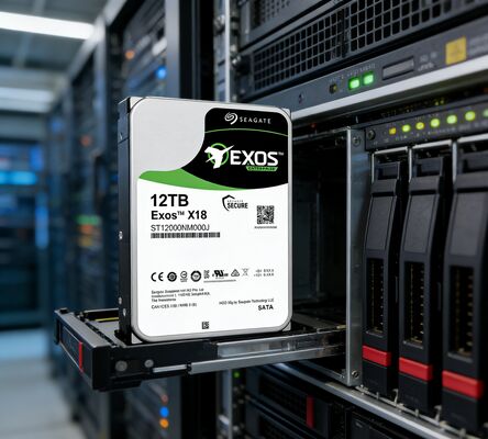 Seagate Exos X18 ST12000NM000J ฮาร์ดไดรฟ์ภายใน 12TB 7200 RPM แคช 256MB SATA 6Gb/s CMR Enterprise HDD สำหรับการจัดเก็บเซิร์ฟเวอร์ 24/7