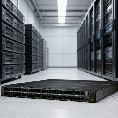 สวิตช์ InfiniBand NVIDIA MQM9790-NS2R Quantum-2 1U NDR 400Gb/s 64 พอร์ต 32 OSFP การจัดการแบบไม่จัดการ การไหลเวียนอากาศแบบย้อนกลับ C2P สำหรับคลัสเตอร์ AI DGX H100