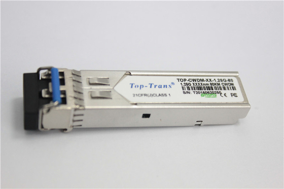 โมดูลรับส่งสัญญาณ SFP 1.25g ตัวเชื่อมต่อไฟเบอร์ออปติก LC 80Km Fast Ethernet Single Mode