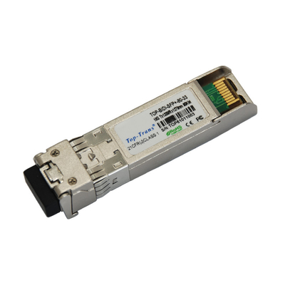 10Gb / S 60km BIDI เครื่องรับส่งสัญญาณออปติคอล Sfp Duplex LC Connector