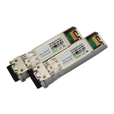 10Gb / S 60km BIDI เครื่องรับส่งสัญญาณออปติคอล Sfp Duplex LC Connector
