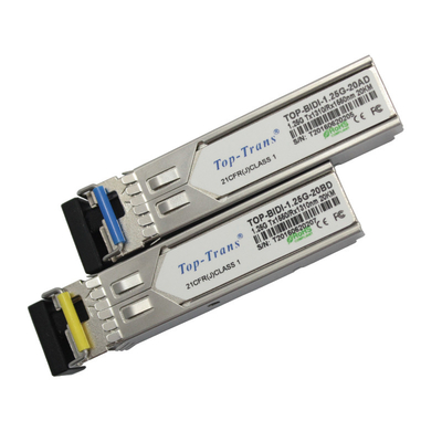 20km SFP BiDirectional เครื่องส่งสัญญาณ 1.25 ก. 1310nm TX / 1490nm RX