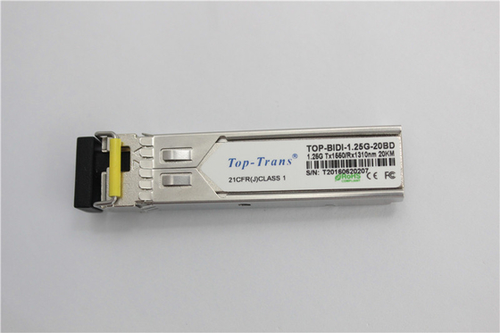 Toptrans BIDI 1.25G 1310nm 1550nm SFP เครื่องรับส่งสัญญาณแสง 25Km