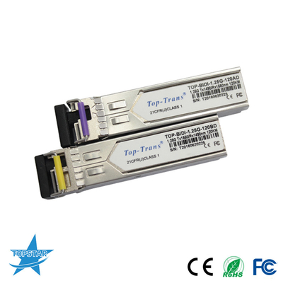 1310/1550nm 120KM SFP เครื่องรับส่งสัญญาณออปติคอล 1.25G Bidi SFP Module