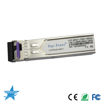 1310/1550nm 120KM SFP เครื่องรับส่งสัญญาณออปติคอล 1.25G Bidi SFP Module