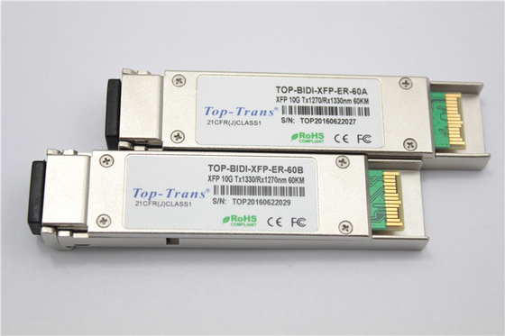 60km BIDI 10G SMF SFP โมดูล 1270nm R1330nm โซลูชันเครือข่าย