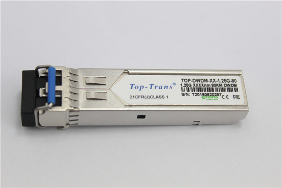 1.25G DWDM SFP ดูเพล็กซ์ LC SFP ตัวรับส่งสัญญาณแสง 80Km Hot Pluggable