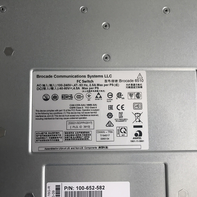 BR-6510DC-24-8G-R Brocade 6510 SAN สวิตช์ DC Power 24P 8GB SWL
